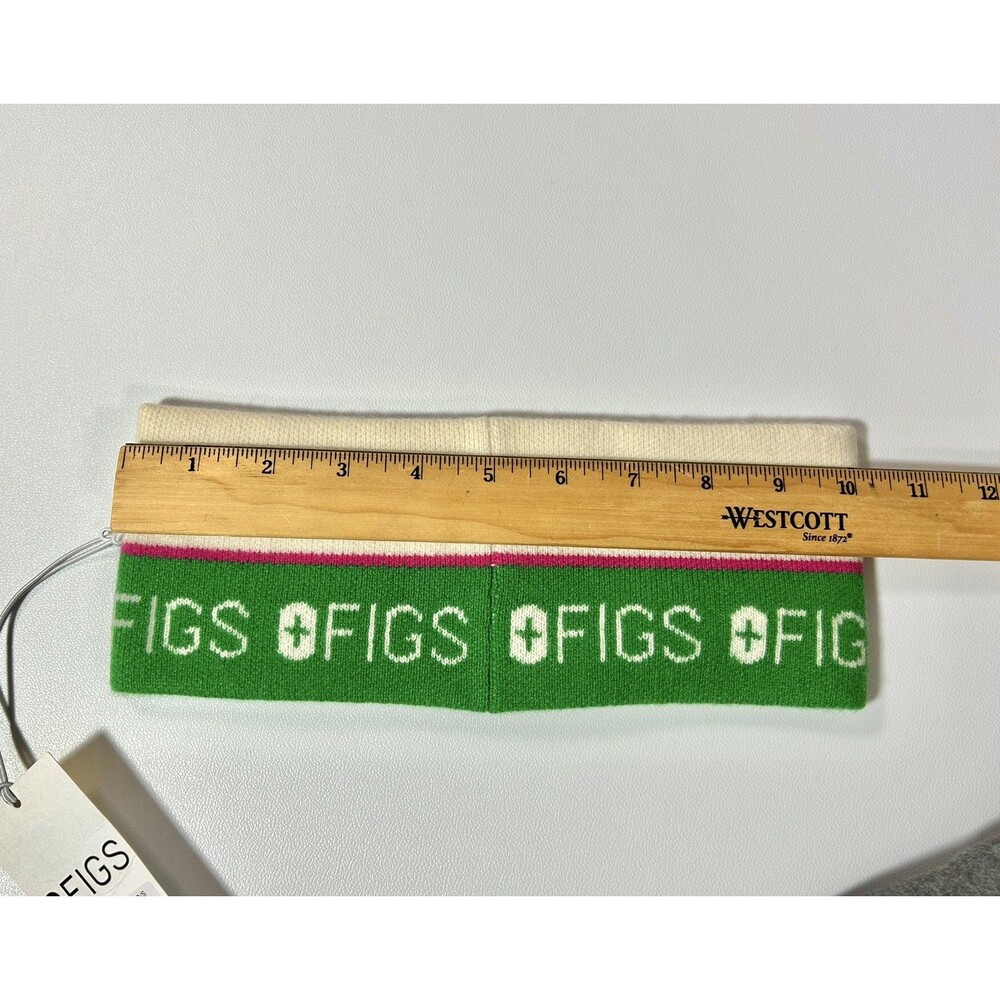 Figs Wool Color Block White Green Pink Headband Unisex NWT - Picture 8 of 9
